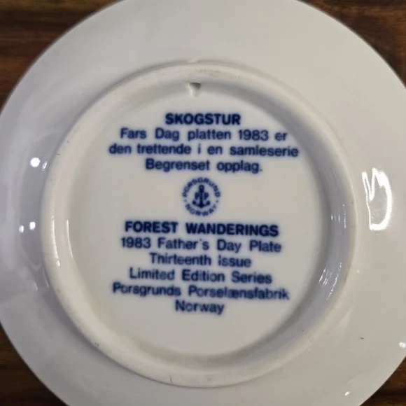 Porsgrund Collector Edition Fathers Day Plates 1983-1987 - Picture 8 of 12